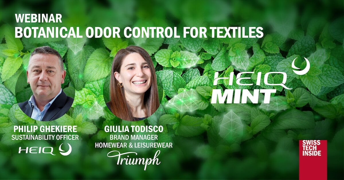 Webinar about HeiQ Mint, a plant based odor control technology for textiles