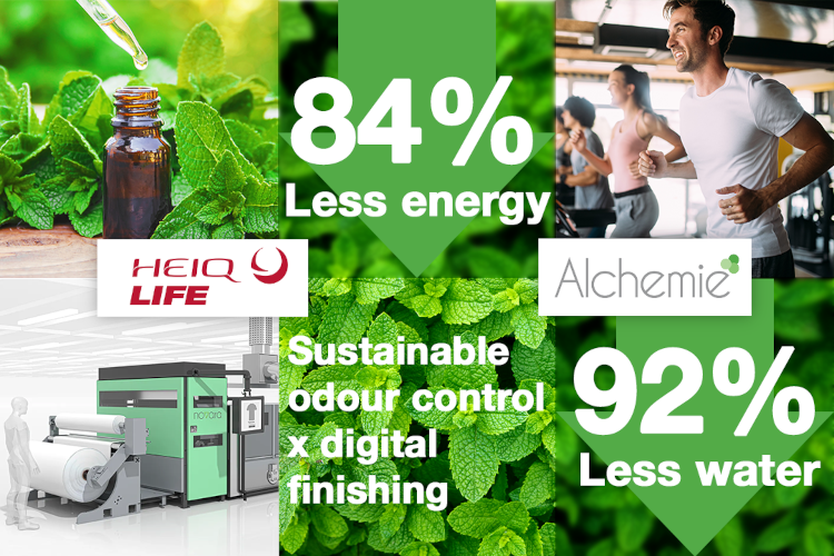 PARTNER NEWS: Alchemie Technology and HeiQ transform the sustainability of odour control textile finishing – with 84% energy saving