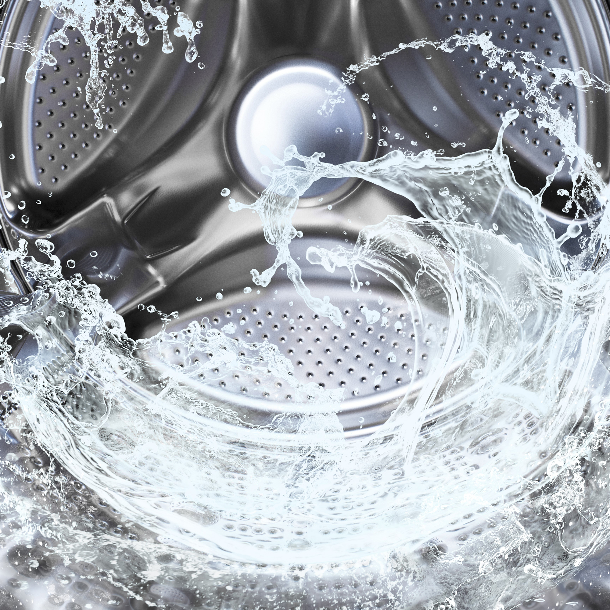 Washing machine with antimicrobial surface